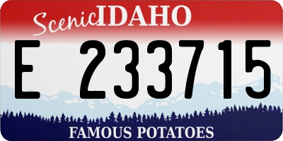 ID license plate E233715