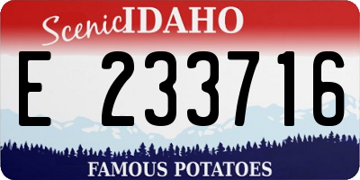ID license plate E233716
