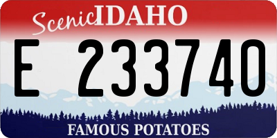 ID license plate E233740