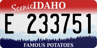 ID license plate E233751