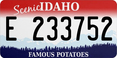 ID license plate E233752