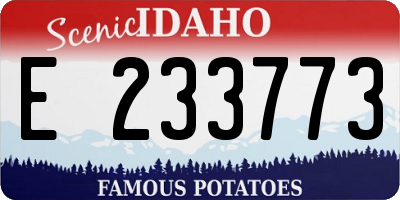 ID license plate E233773