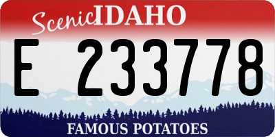 ID license plate E233778