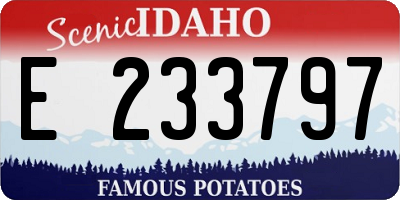 ID license plate E233797