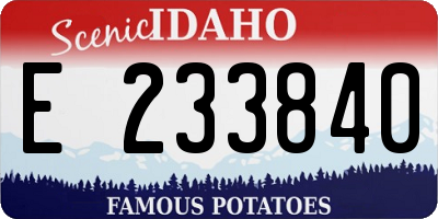 ID license plate E233840