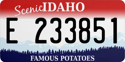 ID license plate E233851