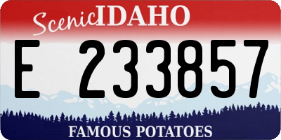 ID license plate E233857