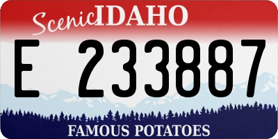 ID license plate E233887