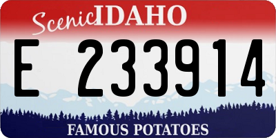 ID license plate E233914