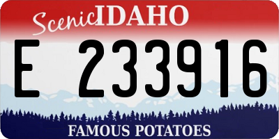 ID license plate E233916