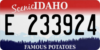ID license plate E233924