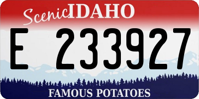 ID license plate E233927