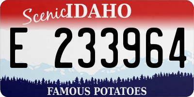 ID license plate E233964