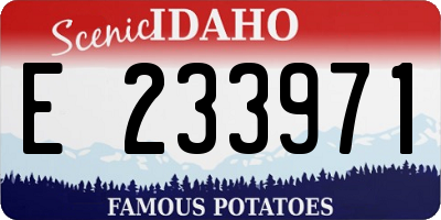 ID license plate E233971