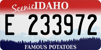 ID license plate E233972