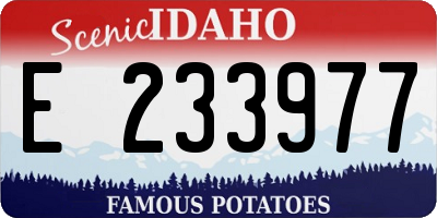ID license plate E233977
