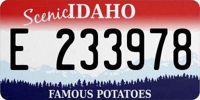 ID license plate E233978