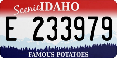 ID license plate E233979