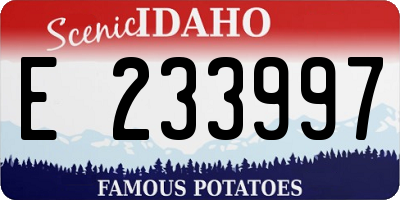 ID license plate E233997