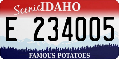 ID license plate E234005