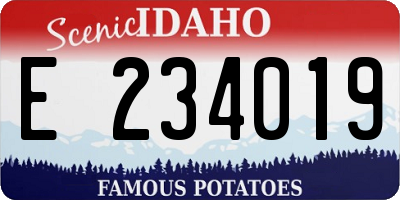 ID license plate E234019
