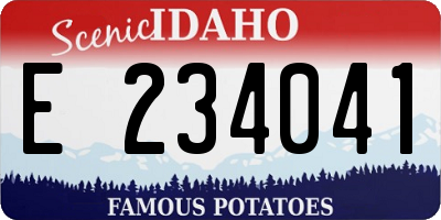 ID license plate E234041