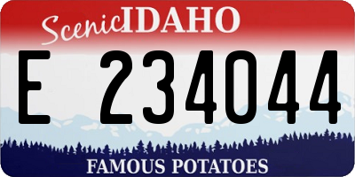 ID license plate E234044