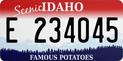ID license plate E234045