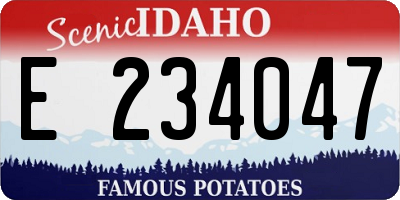 ID license plate E234047