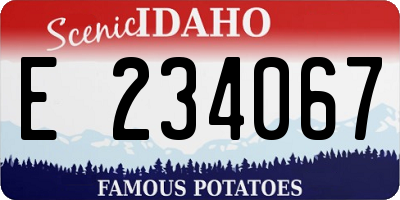 ID license plate E234067