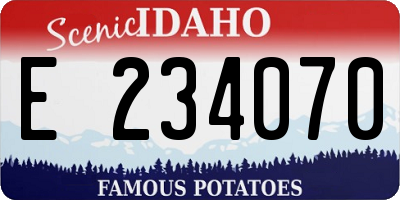 ID license plate E234070