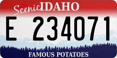 ID license plate E234071