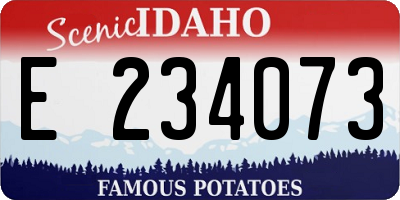 ID license plate E234073
