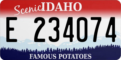 ID license plate E234074