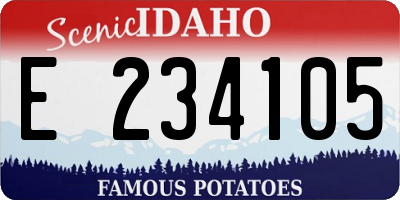 ID license plate E234105