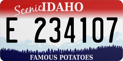 ID license plate E234107