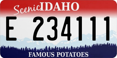 ID license plate E234111