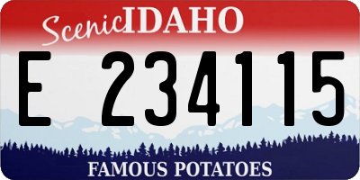 ID license plate E234115