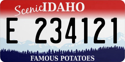 ID license plate E234121