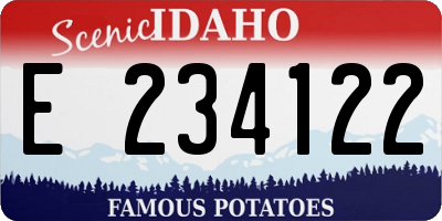 ID license plate E234122