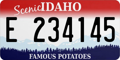 ID license plate E234145