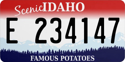 ID license plate E234147