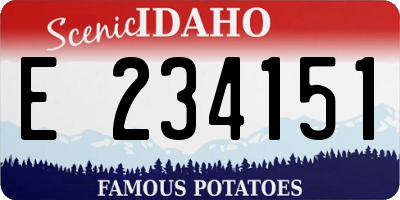 ID license plate E234151