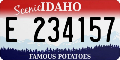 ID license plate E234157
