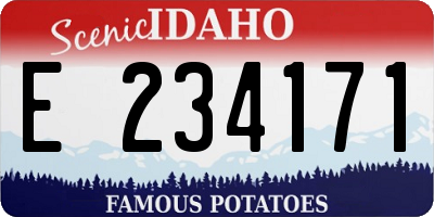 ID license plate E234171