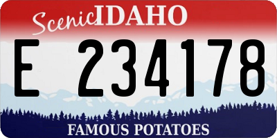 ID license plate E234178