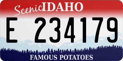 ID license plate E234179