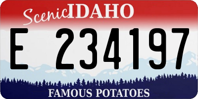 ID license plate E234197