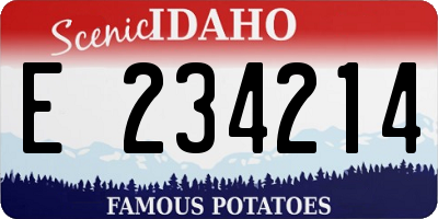 ID license plate E234214