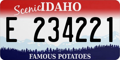 ID license plate E234221